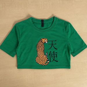 Cheetah Graphic crop Tee