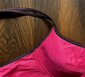 Pink Bra with Black Straps
