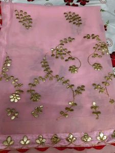 combo of 2 designer saree peach and baby pink