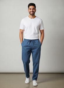 Blue Casual Pants