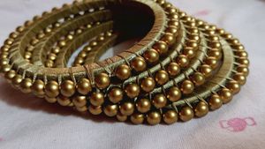 Golden Beaded Bangles