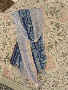 Floral Print Scarf with Tassels