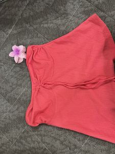Beautiful Coral Textured Blouse