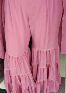 Pink Top and Sharara Set