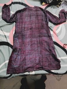 Maroon Textured Kurta