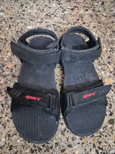 Sparx Black Sandals - Unisex