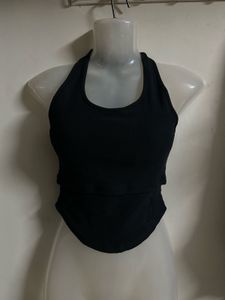 Stylish Black Halter Neck Crop Top