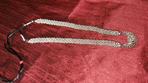 Silver Oxidized Long Neckpiece