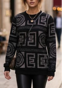 Black Rhinestone Embellished Sweatshirt