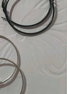 Loop Earrings White And Black Colour