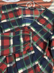Plaid Wrap style Top