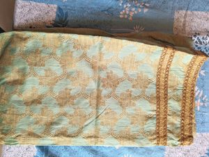 Green Silk Suit Salwar With Netted Dupatta New