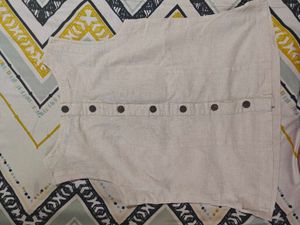 Cream Ethnic Kurta Top with Blue Print