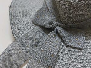 Grew bow woven beach  hat