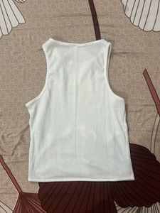 White Ribbed Tank Top