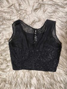 Elegant Black Embellished Blouse
