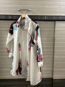 Vibrant Floral Print Dress Material