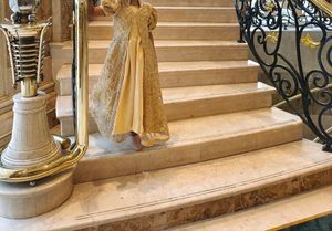 Golden Shrug With Frock