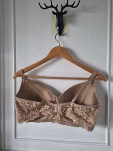 Clovia Nude Lace Trim Bra