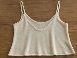 Cream Button-Up Knit Cami Top