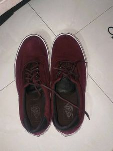 Maroon Vans Authentic Sneakers