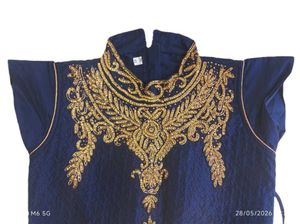 Stunning Navy Blue Embroidered Gown