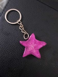 Handmade Pink Star Keychain