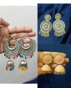 Set of 3 Jhumka Earrings