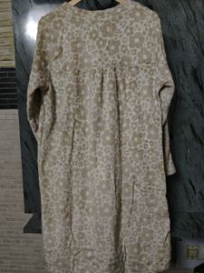 Beige Floral Print Kurta
