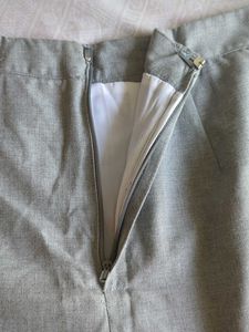 Gray Pleated Mini Skirt