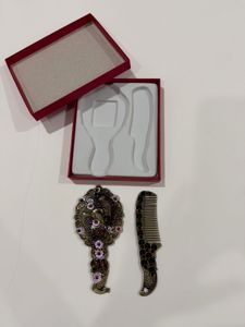 Brand new Vintage Peacock Hand Mirror &amp; Comb Set