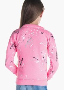 Cherry Crumble Girls Pink Paint Splash Sweatshirt