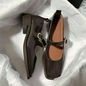 Chic Brown Mary Jane Block Heels