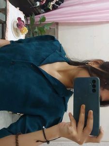 Stylish Teal Button-Up Top
