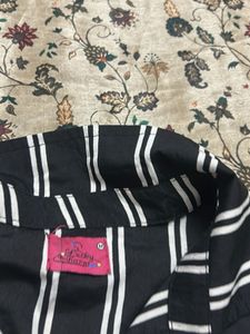 Striped Collared Button-Up Top