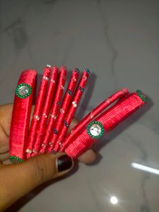 Red Colour Thread Bangles