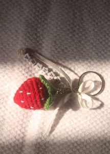 Strawberry Keychain with Name Beads