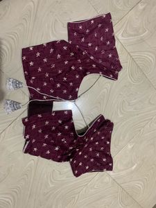 elegant meroon printed saree