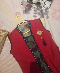 Multicolor Ethnic Anarkali Kurta Set, Size-S