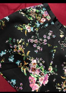 Floral Black Shorts