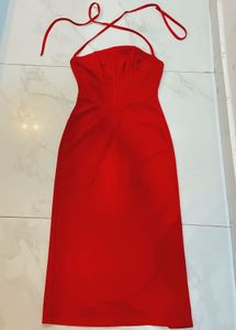 Stunning Red Halter Neck Dress