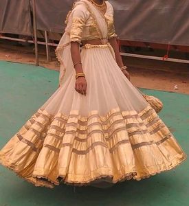 Elegant White & Gold Lehenga Set