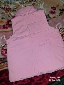 Pink Sleeveless Puffer Vest