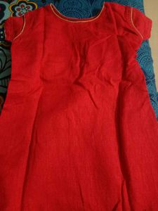 Red Embellished Kurti