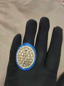 Sparkling Blue & White Stone Ring