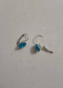 Blue Crystal Dangle Earrings