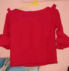 Chic Off-Shoulder Red top