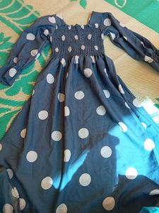 Chic Polka Dot Smocked Dress