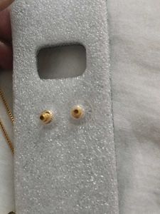 Gold Tone Heart Necklace &amp; Earrings Set