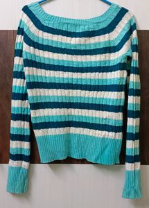 Blue And White Cardigan